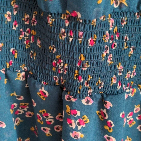 1. State Forest Green Floral Ruffle Dress - Picture 4 of 9